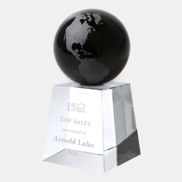 Black Globe with Tapered Base