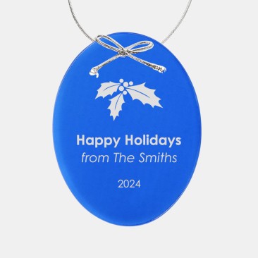 Blue Oval Ornament