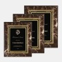 Black/Gold Plate on Gloss Horiz./Verti. Brown Marble Wood Plaque